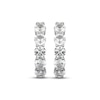 Thumbnail Image 2 of White Lab-Created Sapphire Five-Stone Hoop Earrings Sterling Silver