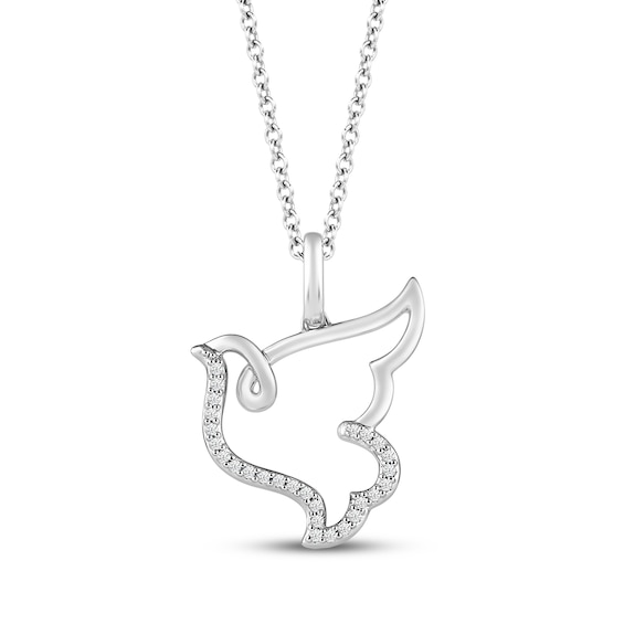 Hallmark Diamonds Dove Necklace 1/20 ct tw Sterling Silver 18"