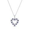 Thumbnail Image 1 of Blue Sapphire & Diamond Accent Heart Necklace 10K White Gold 18&quot;