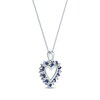 Thumbnail Image 2 of Blue Sapphire & Diamond Accent Heart Necklace 10K White Gold 18&quot;