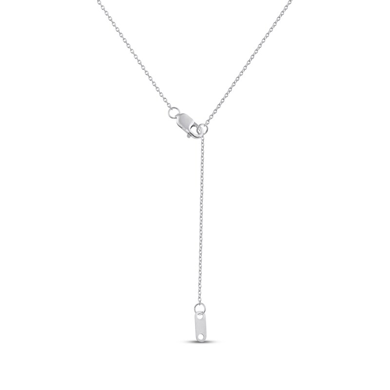 Main Image 4 of Blue Sapphire & Diamond Accent Heart Necklace 10K White Gold 18&quot;
