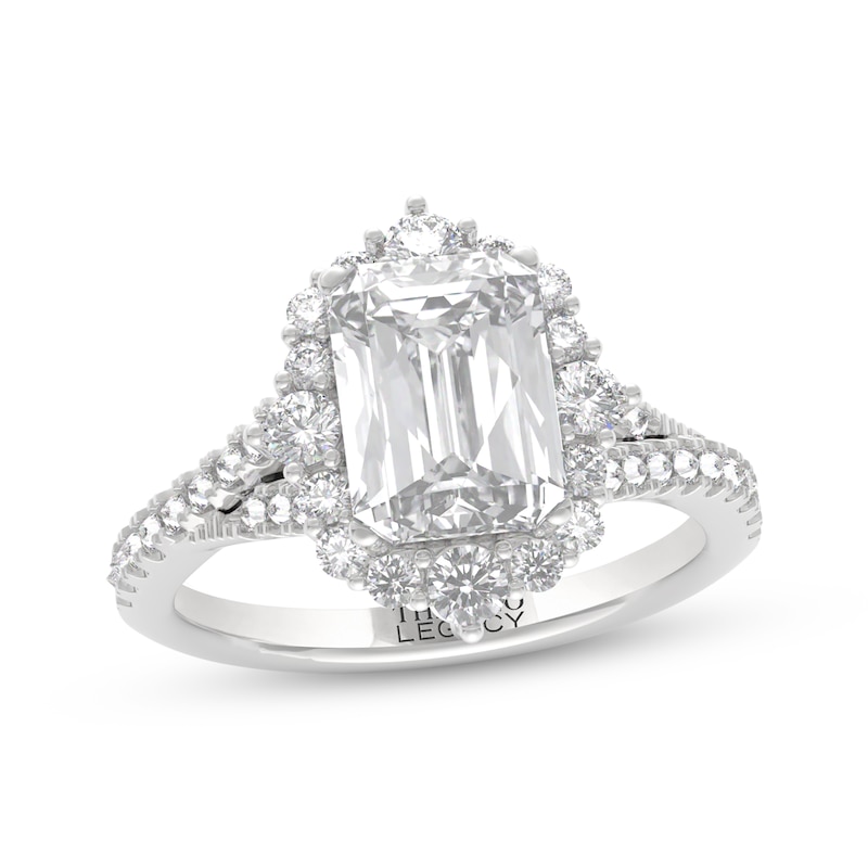 Main Image 1 of THE LEO Legacy Lab-Grown Diamond Emerald-Cut Engagement Ring 2-3/4 ct tw 14K White Gold