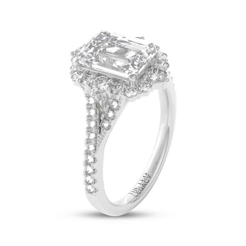 Main Image 2 of THE LEO Legacy Lab-Grown Diamond Emerald-Cut Engagement Ring 2-3/4 ct tw 14K White Gold