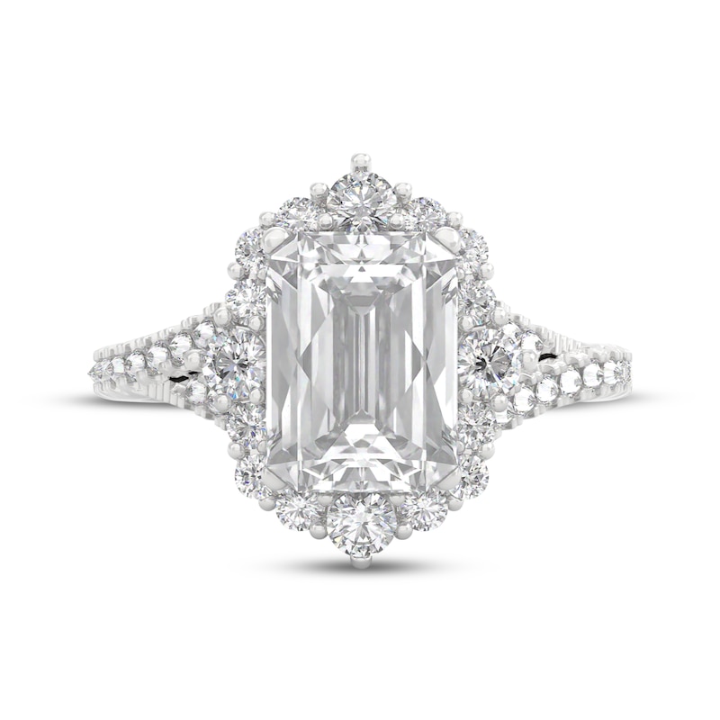 Main Image 3 of THE LEO Legacy Lab-Grown Diamond Emerald-Cut Engagement Ring 2-3/4 ct tw 14K White Gold