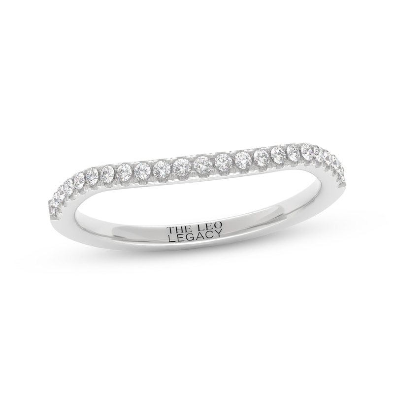 Main Image 1 of THE LEO Legacy Lab-Grown Diamond Contour Wedding Band 1/5 ct tw 14K White Gold