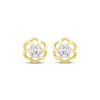 Thumbnail Image 2 of Diamond Solitaire Flower Swirl Stud Earrings 1/5 ct tw 10K Yellow Gold (I/I2)