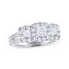 Thumbnail Image 1 of THE LEO Diamond Princess-Cut Three-Stone Engagement Ring 1-1/3 ct tw 14K White Gold