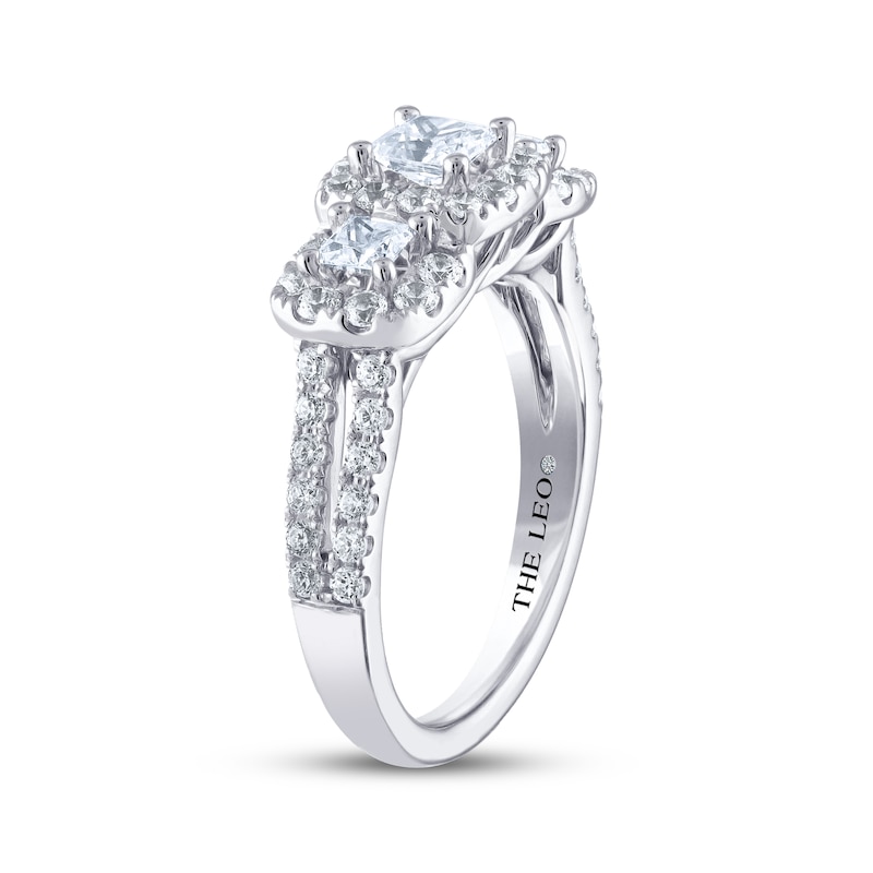Main Image 2 of THE LEO Diamond Princess-Cut Three-Stone Engagement Ring 1-1/3 ct tw 14K White Gold