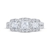 Thumbnail Image 3 of THE LEO Diamond Princess-Cut Three-Stone Engagement Ring 1-1/3 ct tw 14K White Gold