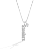 Thumbnail Image 1 of True Fans Pittsburgh Steelers 1/10ct tw Diamond and White Lab-Created Sapphire &quot;STEELERS&quot; Heart Necklace Sterling Silver