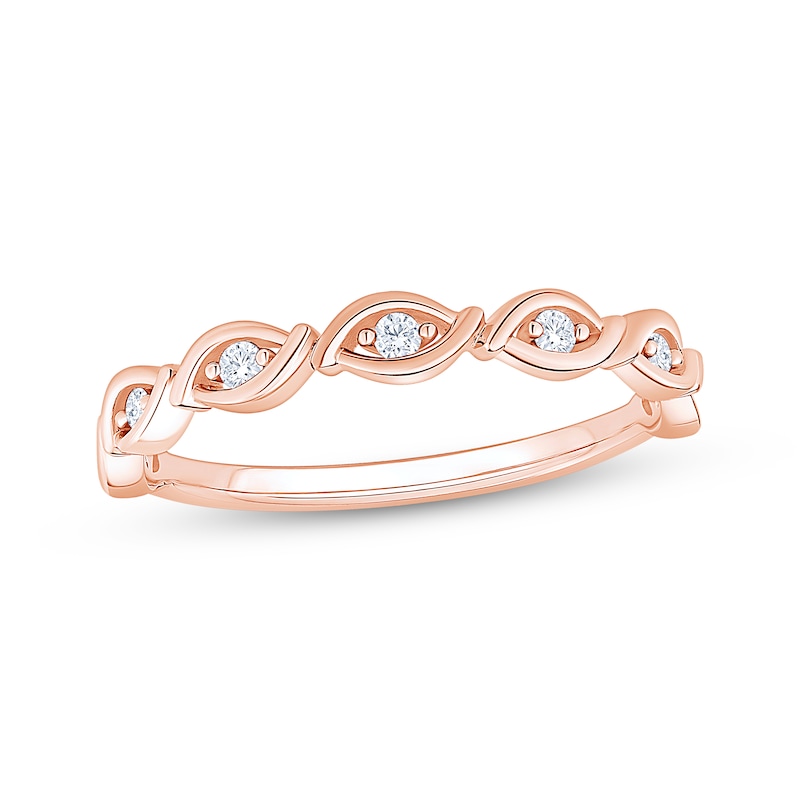 Main Image 1 of Now + Forever Diamond Five-Stone Anniversary Ring 1/15 ct tw 10K Rose Gold