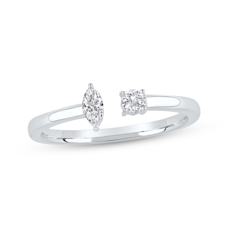 Main Image 1 of Marquise & Round-Cut Lab-Grown Diamond Deconstructed Ring 1/5 ct tw 10K White Gold