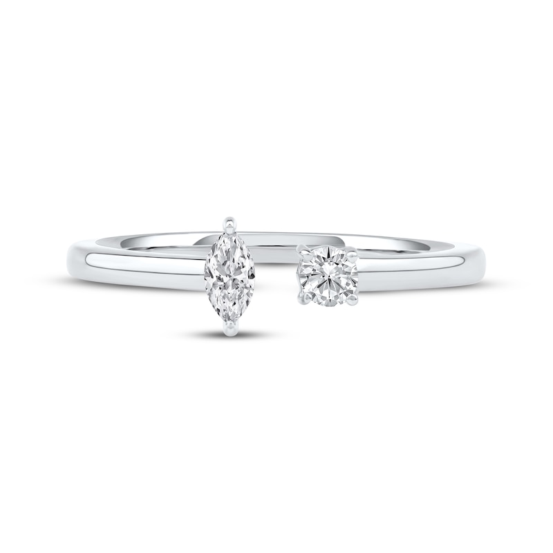 Main Image 3 of Marquise & Round-Cut Lab-Grown Diamond Deconstructed Ring 1/5 ct tw 10K White Gold