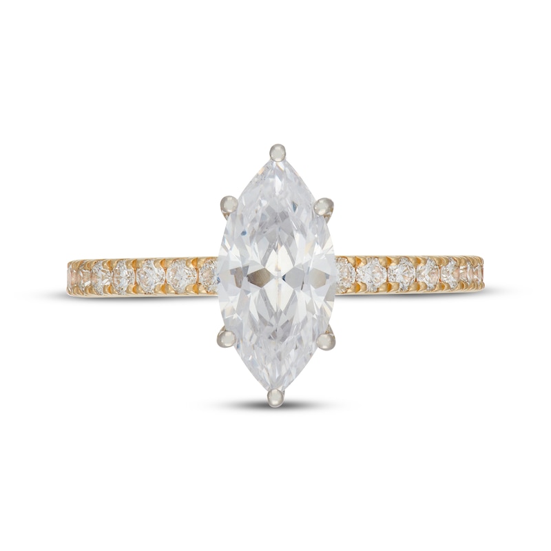 Main Image 3 of Neil Lane Artistry Marquise-Cut Lab-Grown Diamond Hidden Halo Engagement Ring 2-5/8 ct tw 14K Yellow Gold