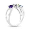 Thumbnail Image 2 of Multi-Shape Gemstone Cluster Ring 1/4 ct tw Sterling Silver