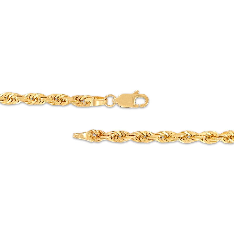 Main Image 2 of 4.5mm Glitter Rope Chain Necklace Solid 10K Yellow Gold 22&quot;