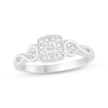 Thumbnail Image 1 of Princess-Cut Diamond Halo Promise Ring 1/5 ct tw Sterling Silver