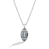Thumbnail Image 1 of True Fans Carolina Panthers 1/20 CT. T.W. Diamond Vertical Football Necklace in Sterling Silver