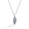 Thumbnail Image 2 of True Fans Carolina Panthers 1/20 CT. T.W. Diamond Vertical Football Necklace in Sterling Silver