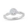 Thumbnail Image 1 of Multi-Diamond Halo Twist Promise Ring 1/5 ct tw Sterling Silver