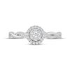 Thumbnail Image 3 of Multi-Diamond Halo Twist Promise Ring 1/5 ct tw Sterling Silver