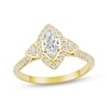 Thumbnail Image 1 of Now + Forever Marquise-Cut Diamond Halo Engagement Ring 3/4 ct tw 10K Yellow Gold