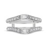 Thumbnail Image 3 of Lab-Grown Diamonds Round & Emerald-Cut Enhancer Ring 1/5 ct tw 14K White Gold