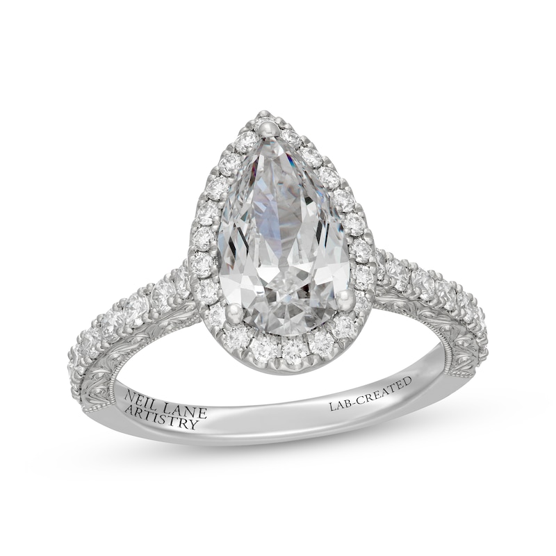 Main Image 1 of Neil Lane Artistry Heritage Pear-Shaped Lab-Grown Diamond Engagement Ring 2-3/4 ct tw Platinum