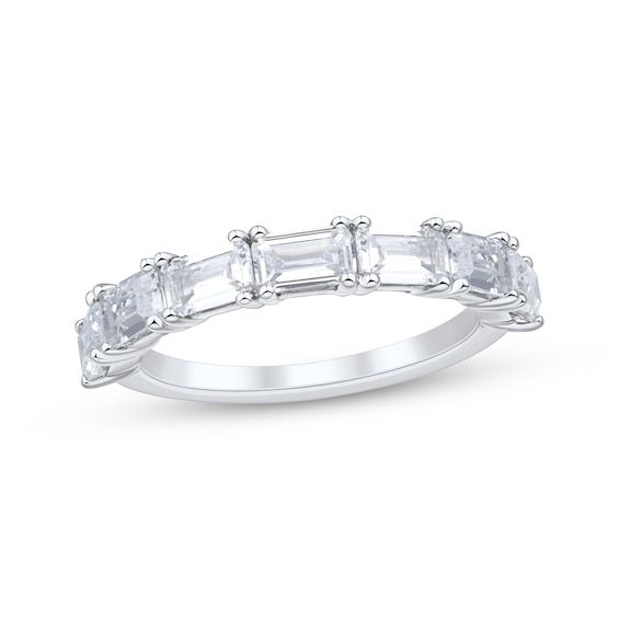 Emerald-Cut Diamond Seven-Stone Anniversary Ring 1-3/8 ct tw 14K White Gold