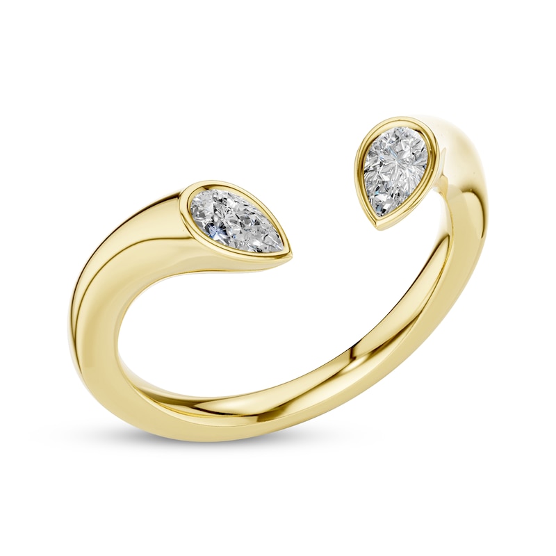 Main Image 2 of STUDIO BY KAY Pear-Shaped Lab- Grown Diamond Deconstructed Ring 1/5 ct tw 24K Yellow Gold Vermeil Sterling Silver