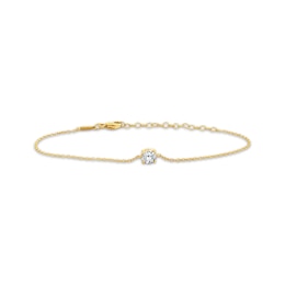 STUDIO BY KAY Round-Cut Lab-Grown Diamond Solitaire Bracelet 1/2 ct tw 24K Yellow Gold Vermeil Sterling Silver 7.5" (F/SI2)