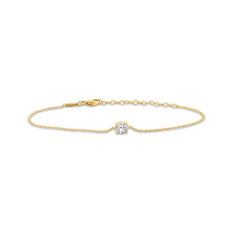 Main Image 1 of STUDIO BY KAY Round-Cut Lab-Grown Diamond Solitaire Bracelet 1/2 ct tw 24K Yellow Gold Vermeil Sterling Silver 7.5" (F/SI2)
