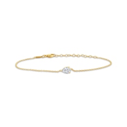 STUDIO BY KAY Pear-Shaped Lab-Grown Diamond Solitaire Bracelet 1/2 ct tw 24K Yellow Gold Vermeil Sterling Silver 7.5" (F/SI2)