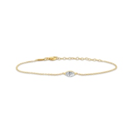 STUDIO BY KAY Marquise-Cut Lab-Grown Diamond Solitaire Bracelet 1/2 ct tw 24K Yellow Gold Vermeil Sterling Silver 7.5" (F/SI2)