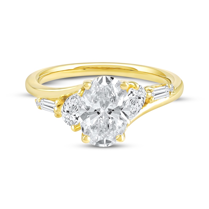 Main Image 3 of Now + Forever Lab-Grown Diamonds Oval-Cut Engagement Ring 2 ct tw 14K Yellow Gold