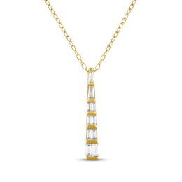 STUDIO BY KAY Baguette-Cut Lab-Grown Diamond Tapered Bar Necklace 1/4 ct tw 24K Yellow Gold Vermeil Sterling Silver 18"