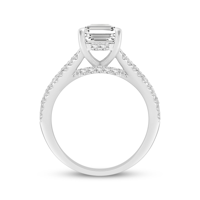 Main Image 3 of Lab-Grown Diamonds Emerald-Cut Engagement Ring 5 ct tw 14K White Gold