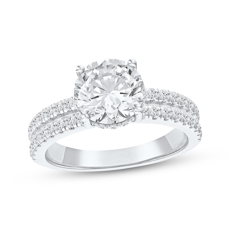 Main Image 1 of Now + Forever Lab-Grown Diamonds Round-Cut Hidden Halo Engagement Ring 2-1/2 ct tw 14K White Gold