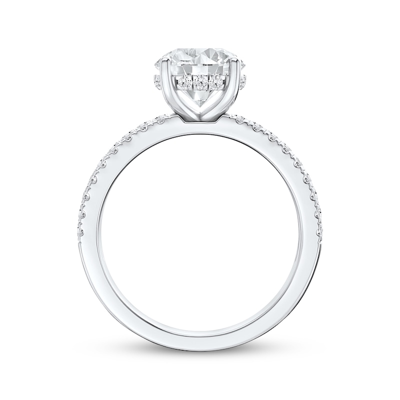 Main Image 3 of Now + Forever Lab-Grown Diamonds Round-Cut Hidden Halo Engagement Ring 2-1/2 ct tw 14K White Gold