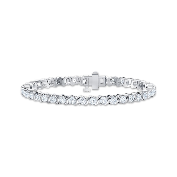 KAY Lab-Grown Diamonds Swirl Link Bracelet 4 ct tw 10K White Gold 7"