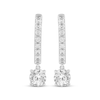 Thumbnail Image 3 of White Lab-Created Sapphire J-Hoop Dangle Earrings & Cultured Pearl Stud Earrings Gift Set Sterling Silver