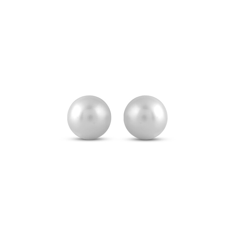 Main Image 6 of White Lab-Created Sapphire J-Hoop Dangle Earrings & Cultured Pearl Stud Earrings Gift Set Sterling Silver