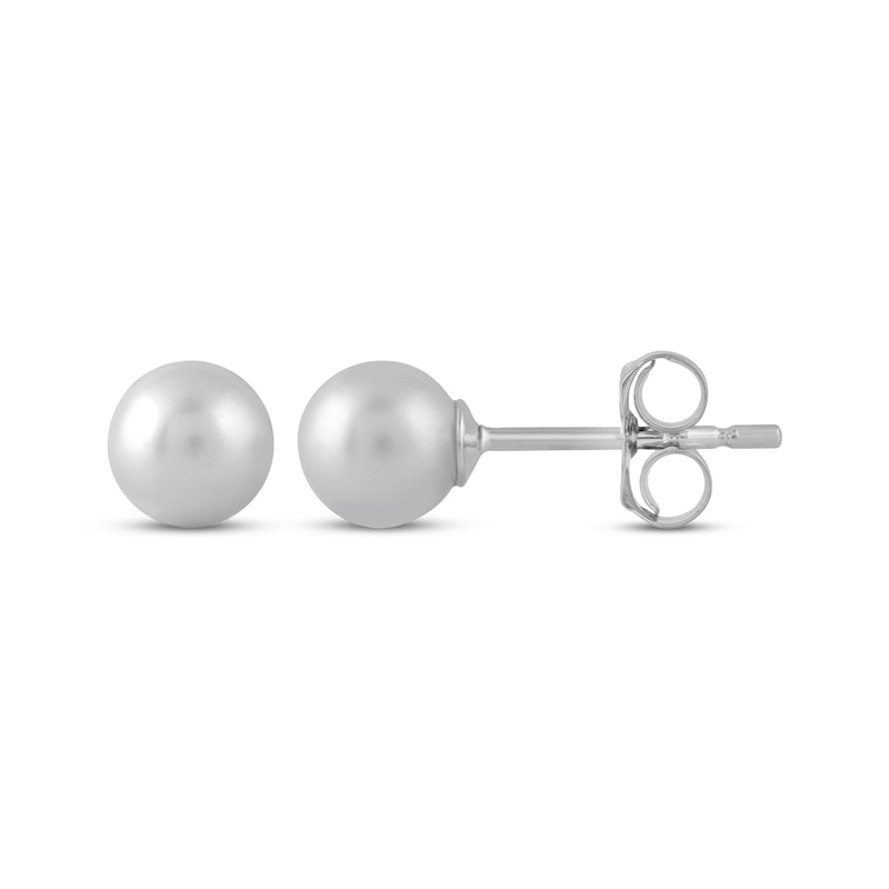 Main Image 7 of White Lab-Created Sapphire J-Hoop Dangle Earrings & Cultured Pearl Stud Earrings Gift Set Sterling Silver
