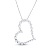 Thumbnail Image 1 of KAY Lab-Grown Diamonds Graduated Tilted Heart Necklace 1 ct tw 10K White Gold 18"