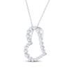 Thumbnail Image 2 of KAY Lab-Grown Diamonds Graduated Tilted Heart Necklace 1 ct tw 10K White Gold 18"