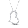Thumbnail Image 3 of KAY Lab-Grown Diamonds Graduated Tilted Heart Necklace 1 ct tw 10K White Gold 18"