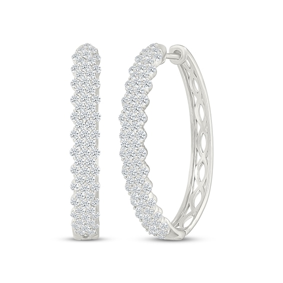 KAY Lab-Grown Diamonds Hoop Earrings 2 ct tw 10K White Gold