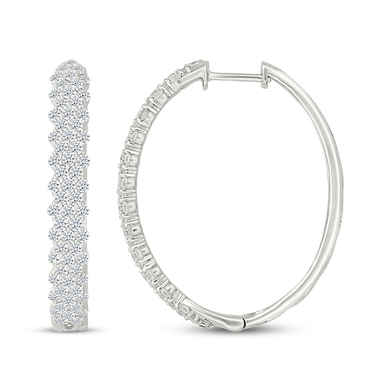 Main Image 3 of KAY Lab-Grown Diamonds Hoop Earrings 2 ct tw 10K White Gold