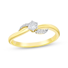 KAY Lab-Grown Diamond Swirl Promise Ring 1/5 ct tw 10K Yellow Gold