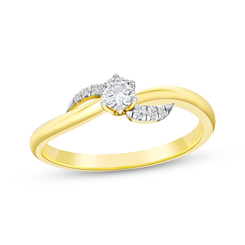 Main Image 1 of KAY Lab-Grown Diamond Swirl Promise Ring 1/5 ct tw 10K Yellow Gold